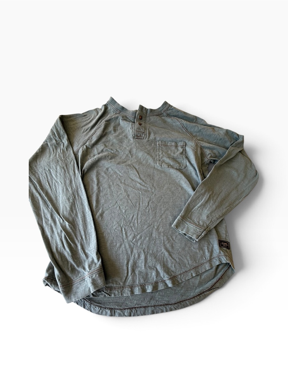 Men's Long-Sleeve Henley Shirt in Slate Green
